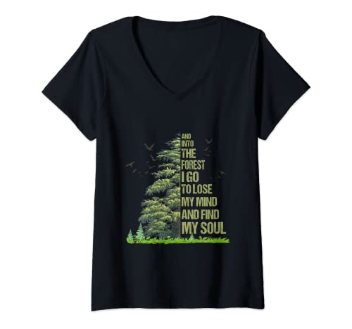 Damen And Into The Forest I Go To Lose My Mind T-Shirt Baum Hippie T-Shirt mit V-Ausschnitt Damen And Into The Forest I Go To Lose My Mind T-Shirt Baum Hippie T-Shirt mit V-Ausschnitt von And Into The Forest I Go To Lose My Mind T-shirt