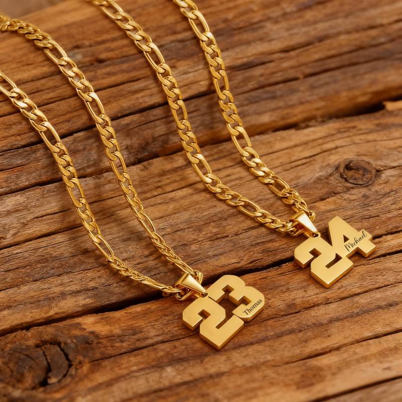 Custom Name Number Necklace, Necklace For Boys Girls School Team Gift, Football Baseball Softball Basketball Hockey Soccer Jersey von AndRops