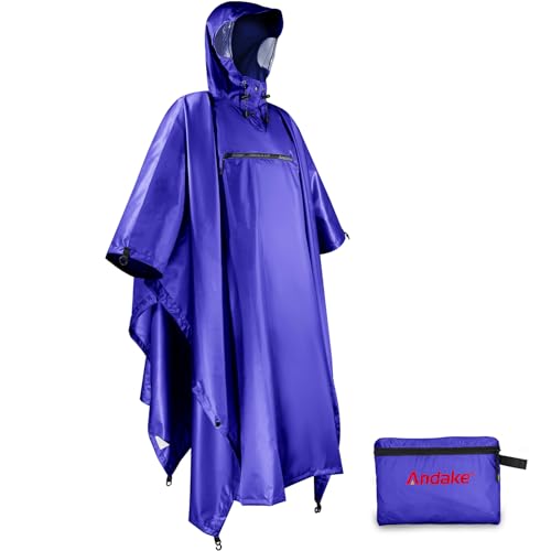 Andake Regenponcho Regencape Regenumhang, Fahrrad Poncho, für Erwachsene, mit Ärmeln Kapuze, Wasserundurchlässige Beschichtung 5.000 mm, Poncho von Andake