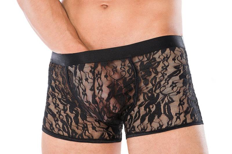 Andalea Men's Collection Boxershorts Herren Dessous Boxer-Shorts schwarz aus Spitze transparent Männer Shor von Andalea Men's Collection