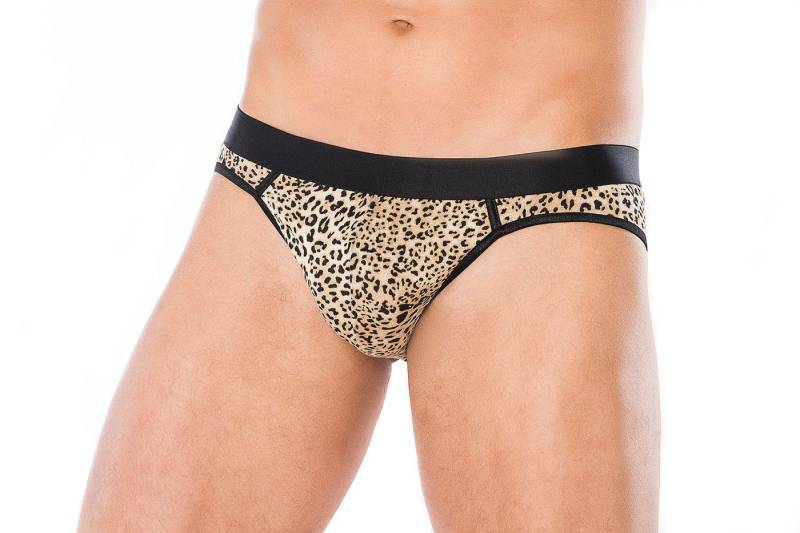Andalea Men's Collection Slip Herren Dessous Slip Höschen schwarz braun aus Baumwolle mit Panther-Mu von Andalea Men's Collection