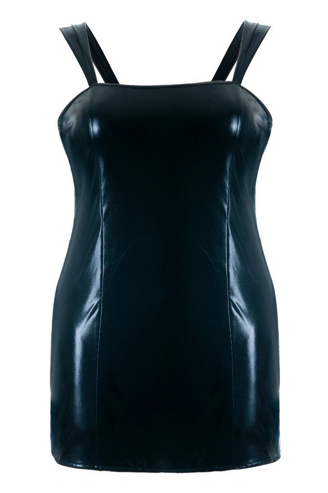 Andalea Babydollkleid Schwarzes Wetlook Chemise mit tiefem Rückenschlitz Damen Negligee XXL wetlook von Andalea