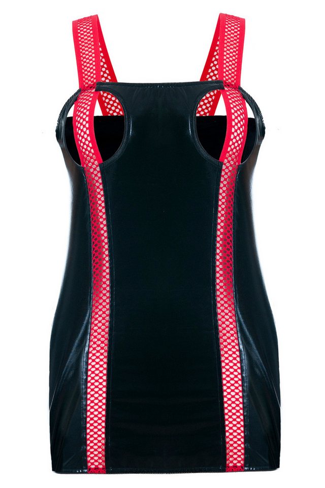 Andalea Negligé Schwarzes Wetlook Chemise mit Öffnung an der Brust Damen Negligee XXL von Andalea