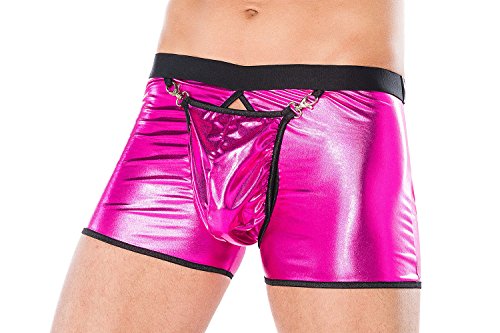 Andalea Men's Collection Herren Dessous Boxer-Shorts pink aus Wetlook Material mit Öffnung vorn und hinen Männer Shorts Unterwäsche Größe: L/XL von Andalea