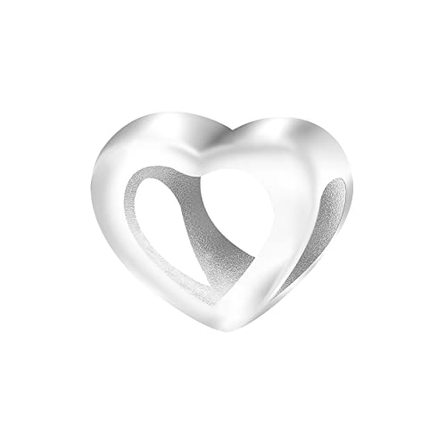 Andante-Stones Silber Bead in Herz-Form Element Kugel für European Beads + Organzasäckchen von Andante-Stones