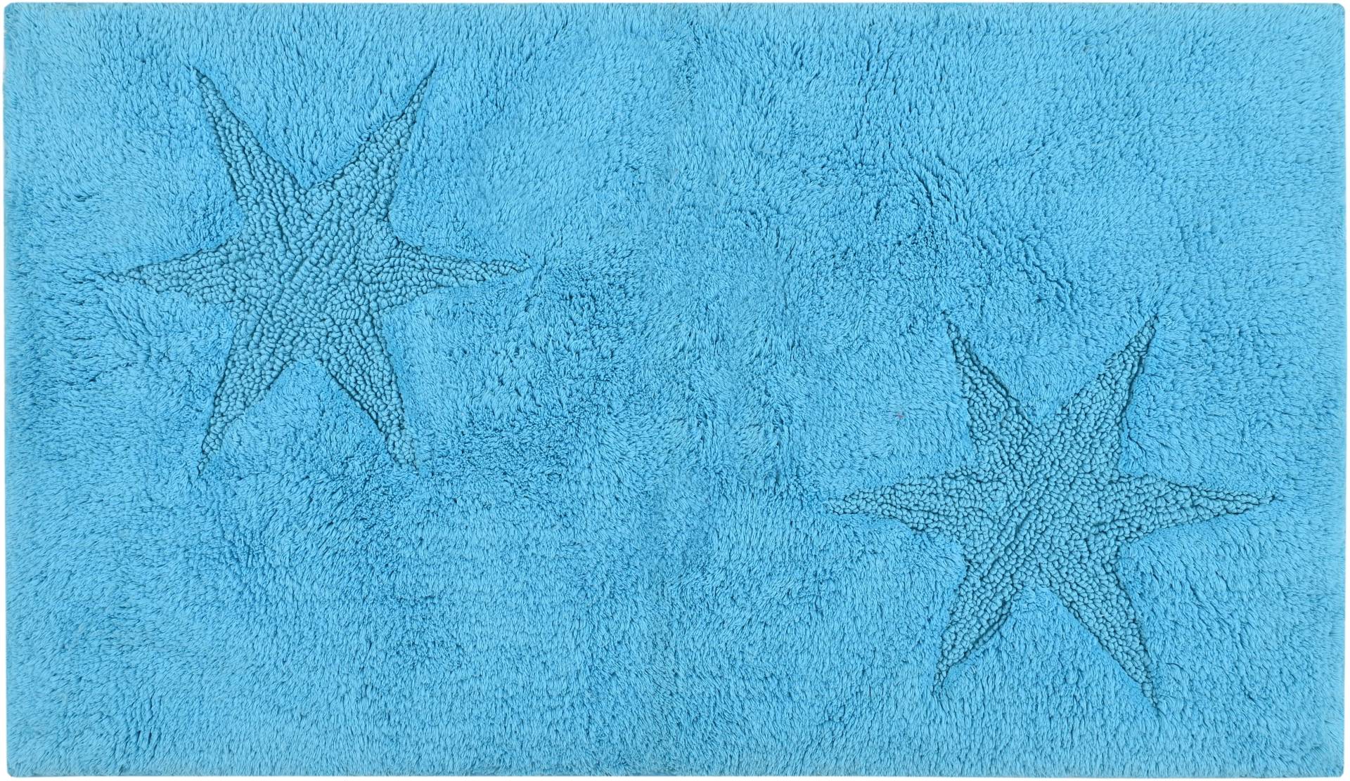 andas Badematte "Marie" Höhe 13 mm rutschhemmend beschichtet fußbodenheizungsgeeignet  strapazierfähig Badteppich, Stern Motiv, Hoch-Tief-Struktur, auch als Set von Andas