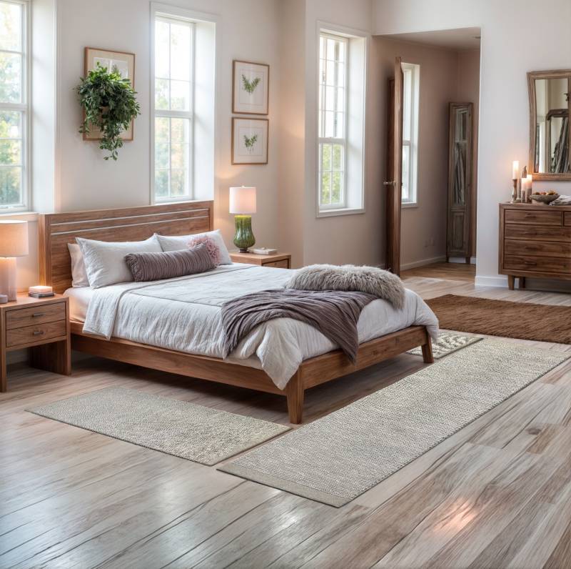 OTTO home Bettumrandung "Odenne" Höhe 10 mm Set, 3 tlg. handgewebter Wendeteppich, melierte Optik, reine Wolle, Wohnzimmer von Otto Home