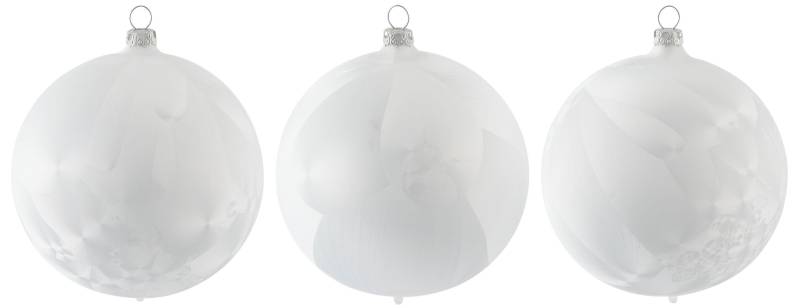 andas Weihnachtsbaumkugel "Lykka, Weihnachtsdeko, Christbaumschmuck, Christbaumkugeln Glas", (Set, 3 St.), mundgeblasen, Ø 10 cm von Andas