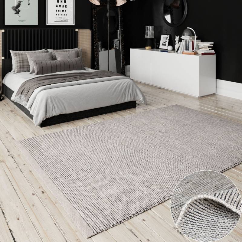 OTTO home Wollteppich "Odenne" rechteckig 10 mm Höhe handgewebter Wendeteppich, melierte Optik, reine Wolle, Wohnzimmer von Otto Home