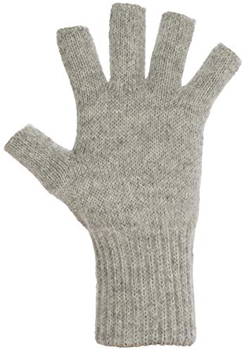 AndeanSun Darn Warm Alpaka-Handschuhe, fingerlos, beste natürliche Lösung für kalte Hände, Esche hellgrau, Medium von AndeanSun