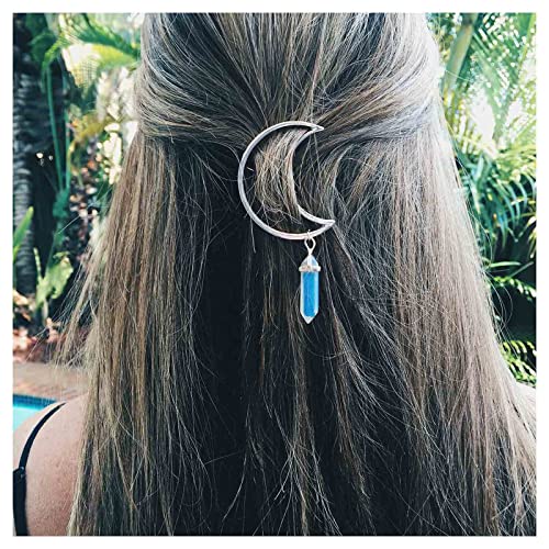 Andelaisi Boho Moon Haarspange Vintage Hohl Halbmond Haarspange Naturstein Anhänger Haarnadel Sechseckig Kristall Tropfen Haarspange Clip Haarschmuck für Frauen und Mädchen Kopfschmuck Andelaisi Boho Moon Haarspange Vintage Hohl Halbmond Haarspange Naturstein Anhänger Haarnadel Sechseckig Kristall Tropfen Haarspange Clip Haarschmuck für Frauen und Mädchen Kopfschmuck von Andelaisi