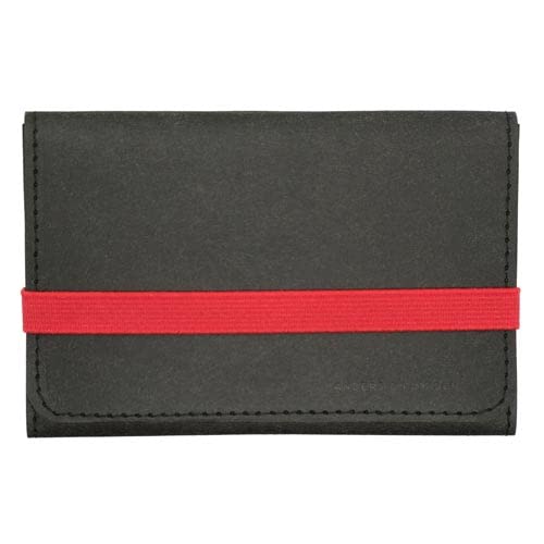 Mittelgroßes dünnes Portmonee - Besonders leichte Geldbörse Herren, Geldbeutel Damen Brieftasche Handarbeit aus Deutschland A&K KOMPAKT (Schwarz/Rot) von Anders & Komisch