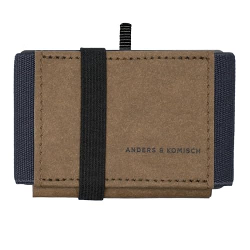 Anders & Komisch MINI PRO Wallet mit Münzfach - Kleines Portemonnaie (Braun/Grau) von Anders & Komisch