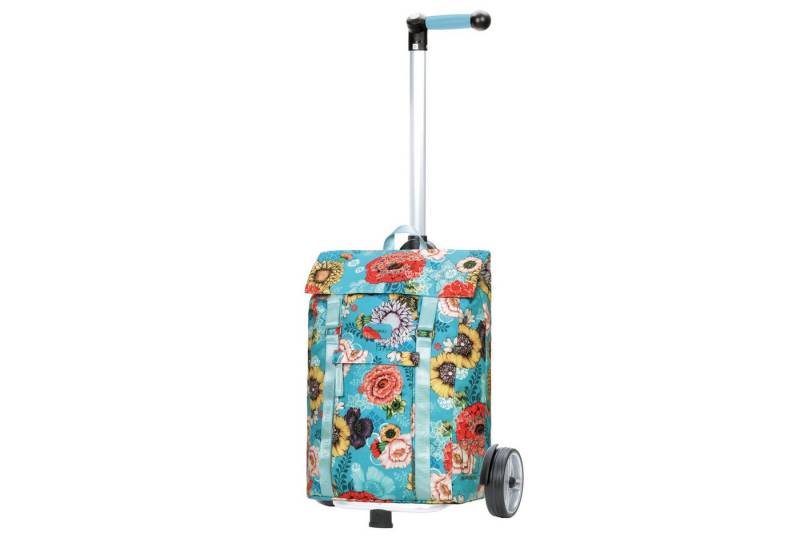 Andersen Einkaufstrolley Unus Shopper Basil Bloom blau, klappbare Ladefläche, höhenverstellbar, belastbar bis 40kg von Andersen