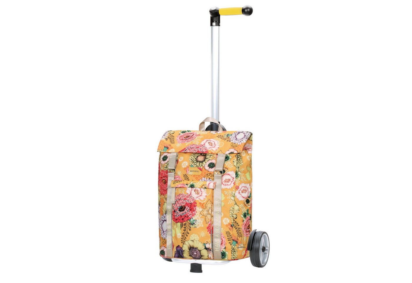 Andersen Einkaufstrolley Unus Shopper Basil Bloom gelb, klappbare Ladefläche, höhenverstellbar, belastbar bis 40kg von Andersen