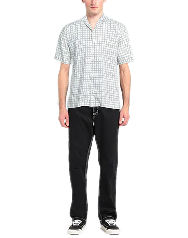 Anderson Kurzarm Herren Hemd mit Logo Schriftzug Sommerhemd aus Baumwolle Regular Fit weiß/schwarz von Anderson´s