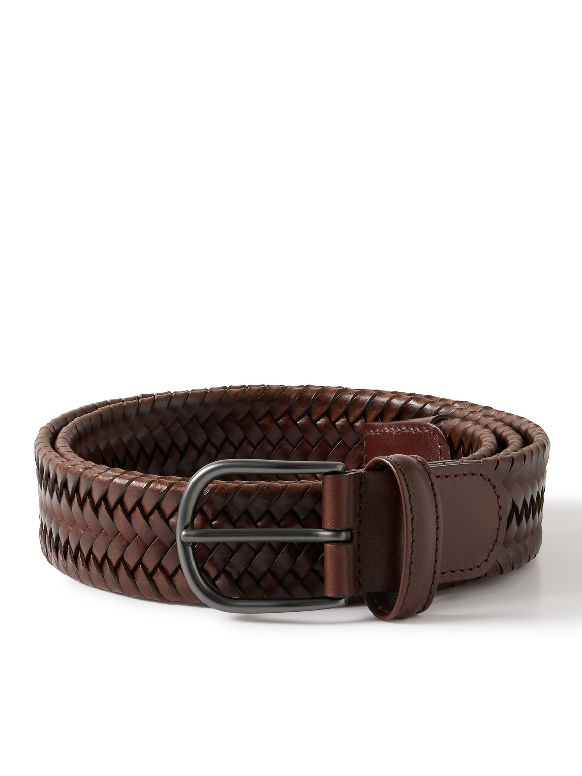 Anderson's - 3.5cm Woven Leather Belt - Men - Brown - EU 95 von Anderson's