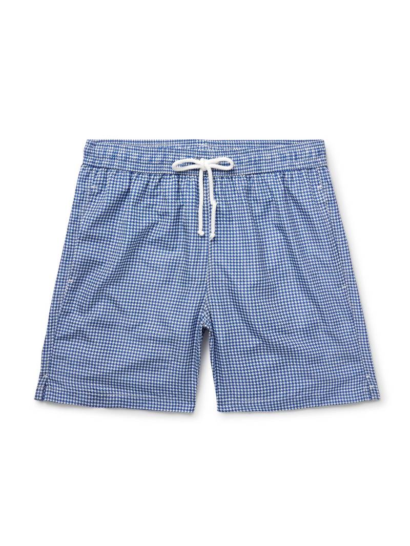 Anderson & Sheppard - Slim-Fit Straight-Leg Mid-Length Houndstooth Swim Shorts - Men - Blue - L Anderson & Sheppard - Slim-Fit Straight-Leg Mid-Length Houndstooth Swim Shorts - Men - Blue - L von Anderson & Sheppard
