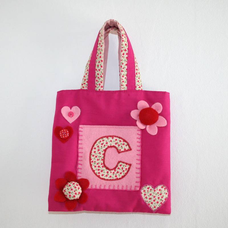 Tasche - Mini Shopper Farbe Fushia Buchstabe C von AndersonRoses