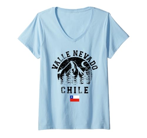 Damen Valle Nevado Chile Anden Skigebiet Cerro EL Plomo T-Shirt mit V-Ausschnitt Damen Valle Nevado Chile Anden Skigebiet Cerro EL Plomo T-Shirt mit V-Ausschnitt von Andes Mountains Chile Valle Nevado Souvenirs
