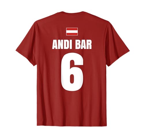 Andi Bar Österreich Sauf Trikot Herren Partyurlaub T-Shirt von Andi Bar Österreich Sauf Trikot Partyurlaub