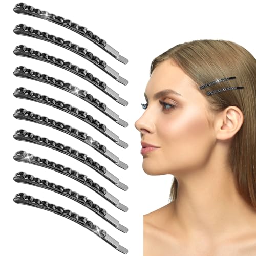 Andibro 20 Stück Strass Bobby Pins, Schwarz Kristall Haarnadeln Diamant Haarspangen Glänzende Metall Haarschmuck für Mädchen Frauen Braut Hochzeit Partys Abschlussball von Andibro
