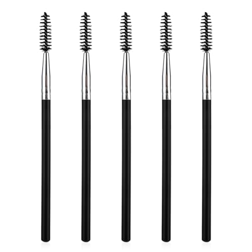 Andibro Wimpernbürste,5 teilige Tragbare Augenbrauenbürste wiederverwendbare Mascara Bürstenstäbe tragbare Spooly Wimpern Applikatoren Make up Wimpernspulen Set für Wimpernverlänge von Andibro