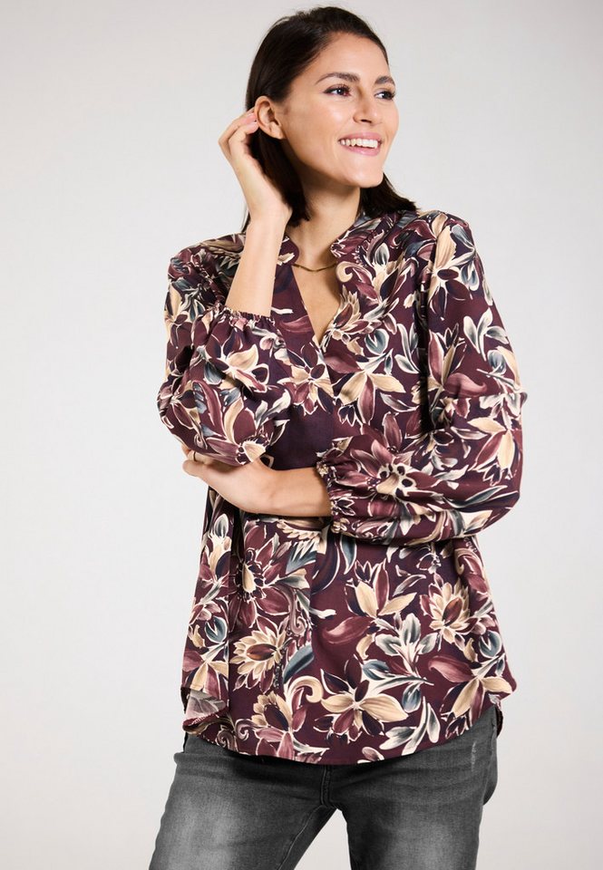 Andijamo-Fashion Schlupfbluse SOFT BLOOM Print aus zarten Blüten, feminine Silhouette mit V-Ausschnitt von Andijamo-Fashion