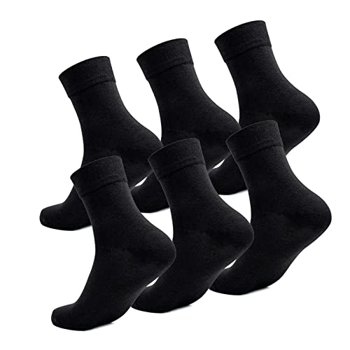 Andiker 3 Paar Business Socken Herren & Damen Classic Casual Socken Schwarz Lange Atmungsaktive Sportsocken von Andiker