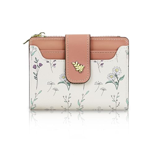 Andiker Kleine Geldbörse für Damen, Bifold Münzbörse mit 1 Ausweis-Fenster und 1 Reißverschlusstasche, Damengeldbörse zum Einkaufen, Pink 2, Modern Andiker Kleine Geldbörse für Damen, Bifold Münzbörse mit 1 Ausweis-Fenster und 1 Reißverschlusstasche, Damengeldbörse zum Einkaufen, Pink 2, Modern von Andiker