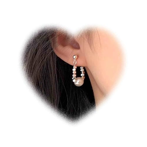 Andiyace Bohemian Perlen Ohrschützer Ohrringe Silber Metall Perlen Ohrringe Perlen Hochzeitsohrringe Damen Schmuck Geschenk von Andiyace