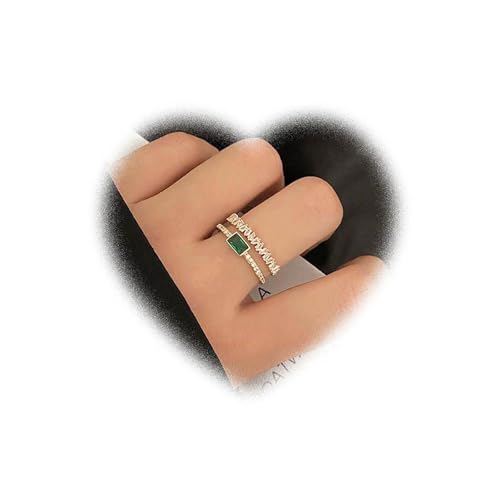 Andiyace Vintage Quadrat SmaragdRing Smaragd Kristall Knöchel Ring Strass Stapeling Ring Smaragd Edelstein FingerRing Gold VerstellbarerRing Ehering Schmuck für Damen und Teenager Andiyace Vintage Quadrat SmaragdRing Smaragd Kristall Knöchel Ring Strass Stapeling Ring Smaragd Edelstein FingerRing Gold VerstellbarerRing Ehering Schmuck für Damen und Teenager von Andiyace