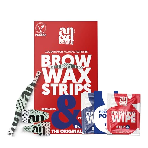 ANDbeauty Augenbrauen Wachsstreifen Damen | perfekt zum Augenbrauen Formen | für die perfekte, natürliche Augenbrauen Form | kein lästiges Zupfen mehr | Augenbrauen Schablone zum Färben von Andmetics
