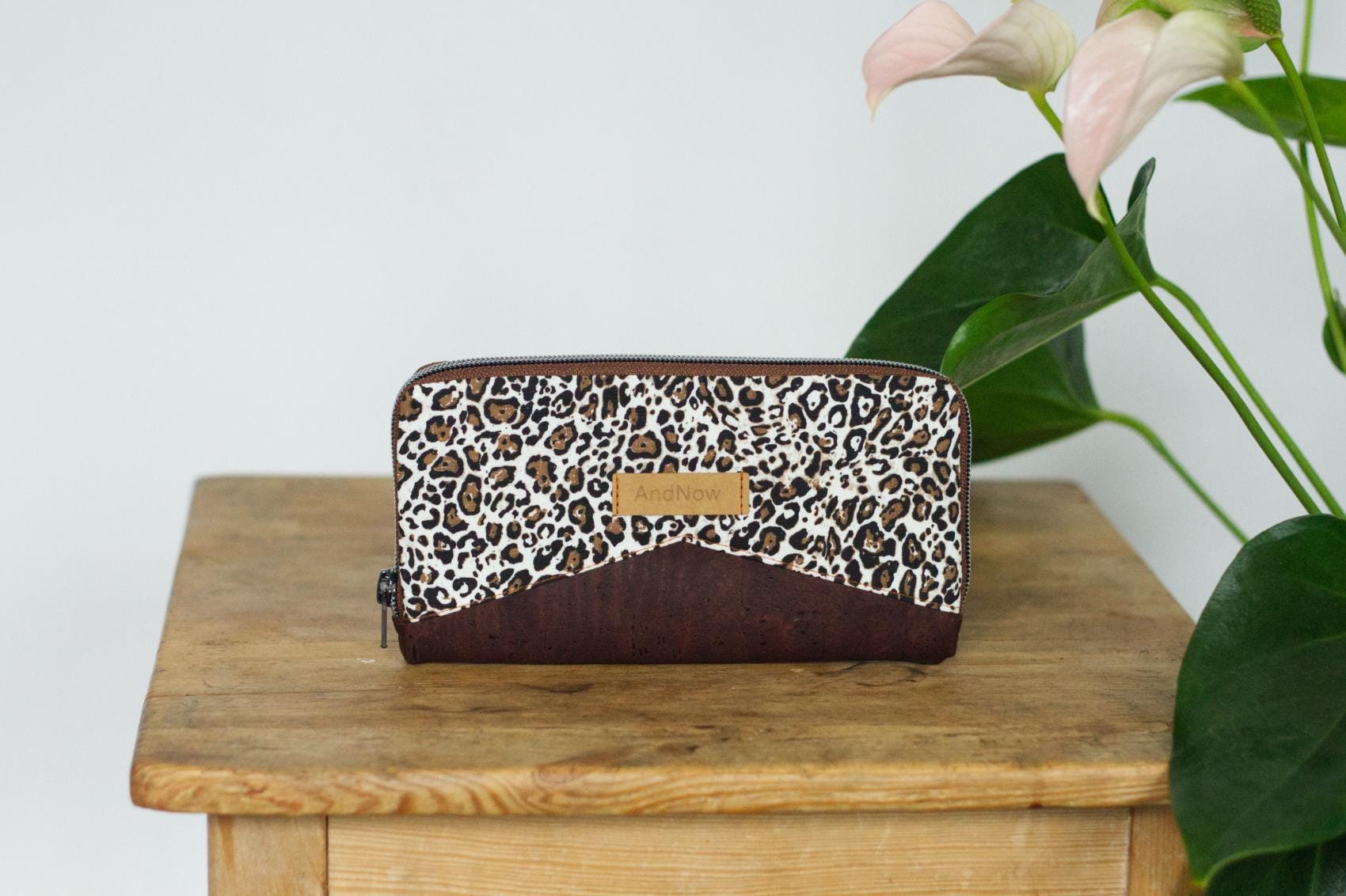 Portemonnaie Geldbeutel Rfid Damen Kork Vegan Mynta Leopard Leo Muster von AndnowDE