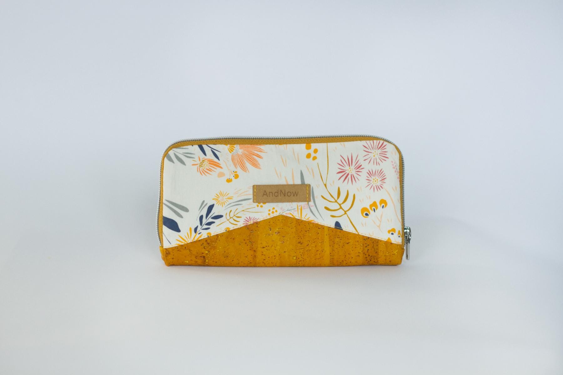 Portemonnaie Geldbörse Portmonee Damen Groß Kork Blumen Mynta von AndnowDE