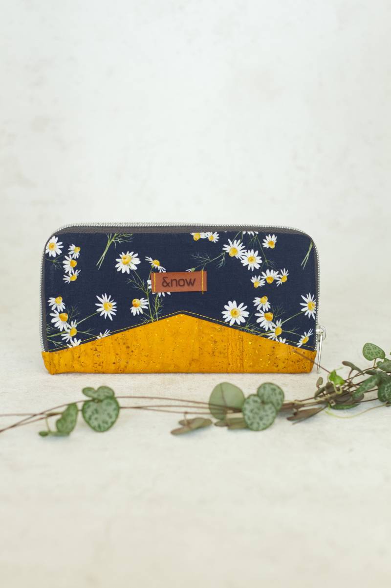 Portemonnaie Geldbörse Portmonee Damen Groß Kork Gänseblümchen Mynta von AndnowDE