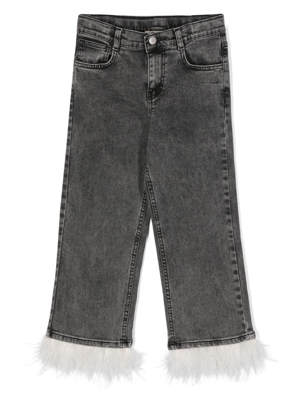 Andorine Jeans aus Bio-Baumwolle mit Federn - Schwarz von Andorine