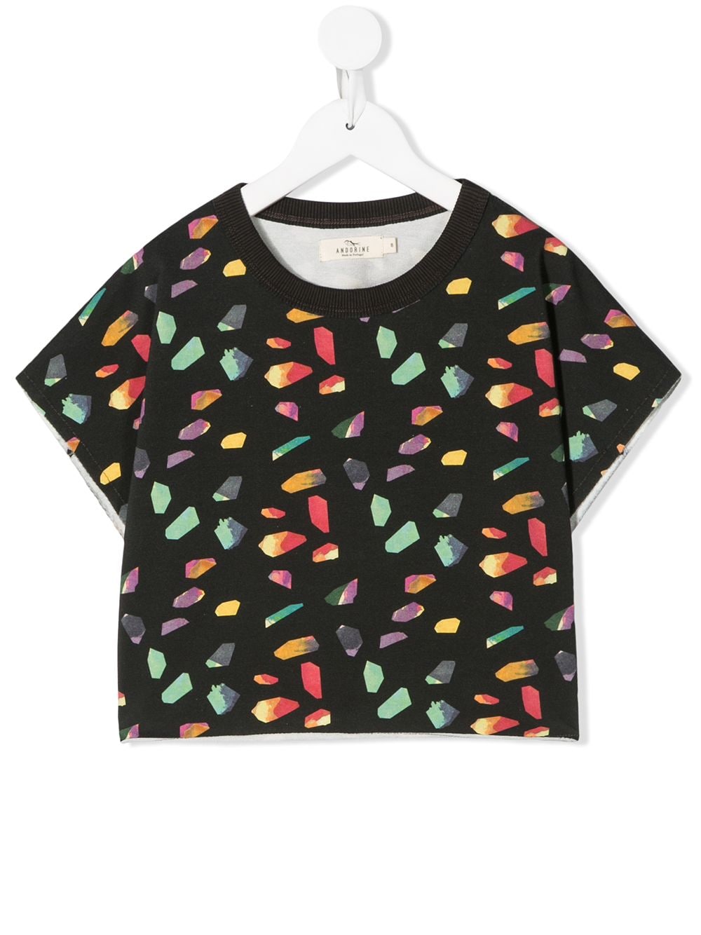 Andorine T-Shirt mit geometrischem Print - Schwarz von Andorine