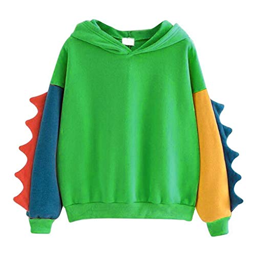 Andouy Dinosaurier Sweatshirt für Frauen Cosplay Anime Hase Karikatur Hoodie Mädchen Pullover(L.Grün-1) von Andouy