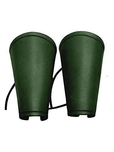 Andracor - Kleine Armschienen aus echtem Leder - Kurze Armstulpe für Kinder und Erwachsene - LARP Mittelalter Cosplay & Wikinger - grün von Andracor