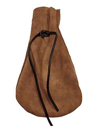 Andracor - Mittelalter Geldbeutel aus echtem Leder - Hellbraun - universell einsetzbar für LARP, Cosplay Römer & Fantasy von Andracor