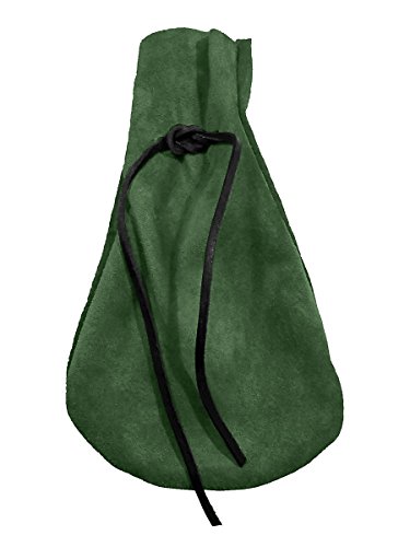 Andracor Mittelalter LARP Zubehör Geldbeutel aus echtem Leder - Grün von Andracor