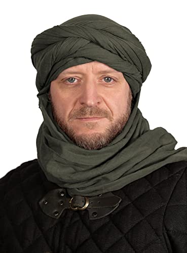 Turban Kopftuch Halstuch Schal - 4x1m - Grau - für LARP, Cosplay Orient Karneval Halloween von Andracor
