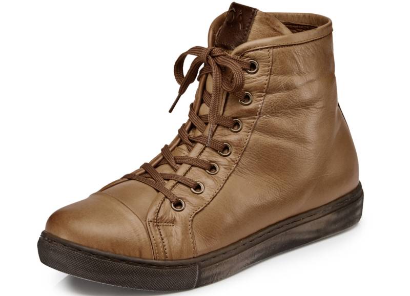 Andrea Conti, klassiche Damen-Stiefeletten, Winterschuhe, mit herausnehmbarem Fußbett, Cognac, Größe 37 von Andrea Conti