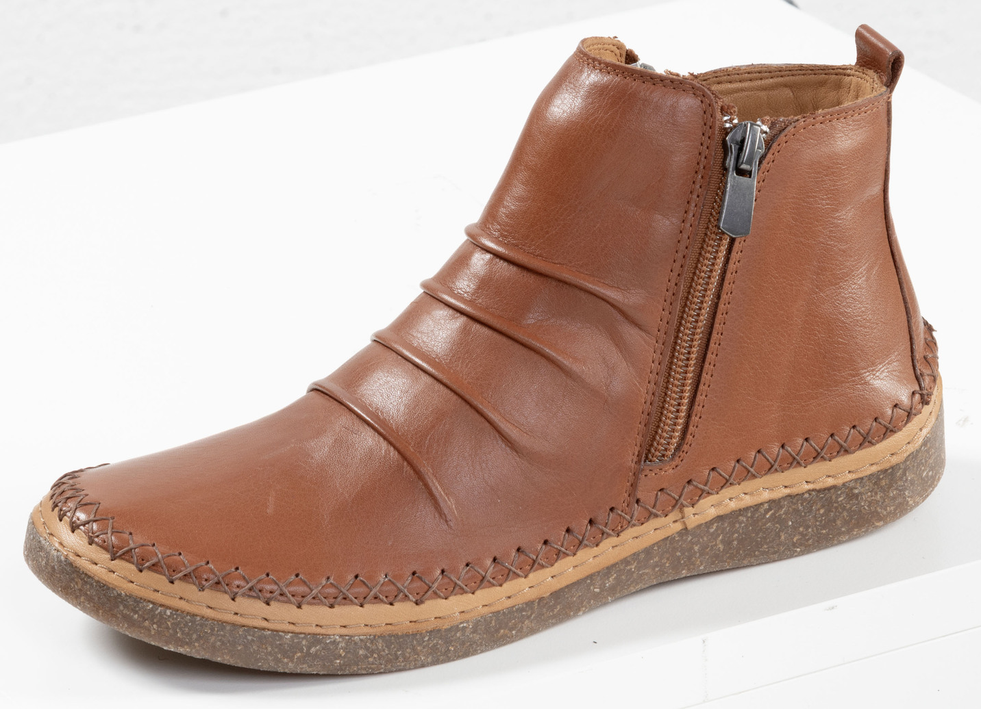 Andrea Conti, klassische Damen-Boots, mit herausnehmbarem Fußbett, Cognac, Größe 39 von Andrea Conti