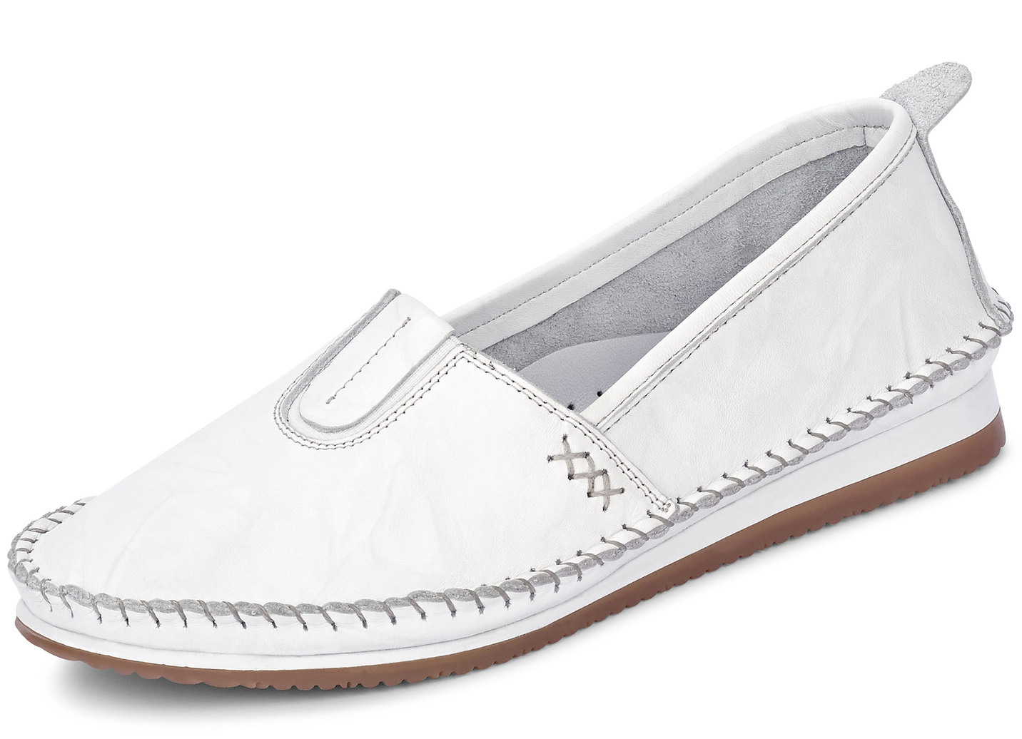 Andrea Conti, leichte Damen-Slipper, mit Gummizug, Weiss, Größe 37 von Andrea Conti