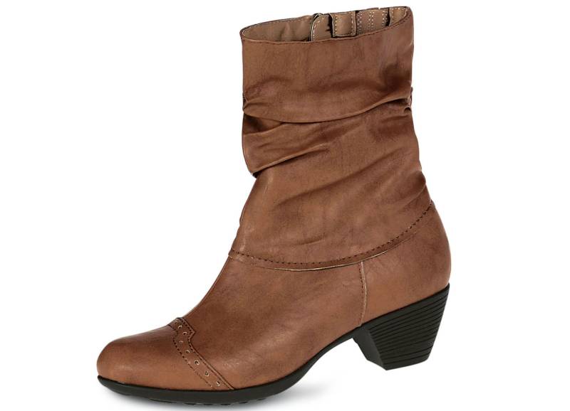 Andrea Conti, modische Damen-Stiefeletten, Winterschuhe, mit Reißverschluss, Cognac, Größe 37 von Andrea Conti
