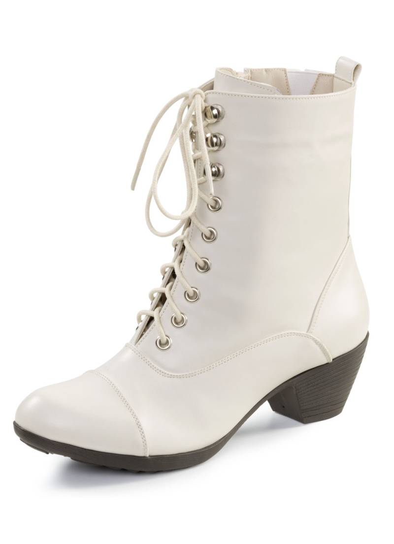 Andrea Conti, modische Damen-Stiefeletten, Winterschuhe, mit Reißverschluss, Ecru, Größe 36 von Andrea Conti