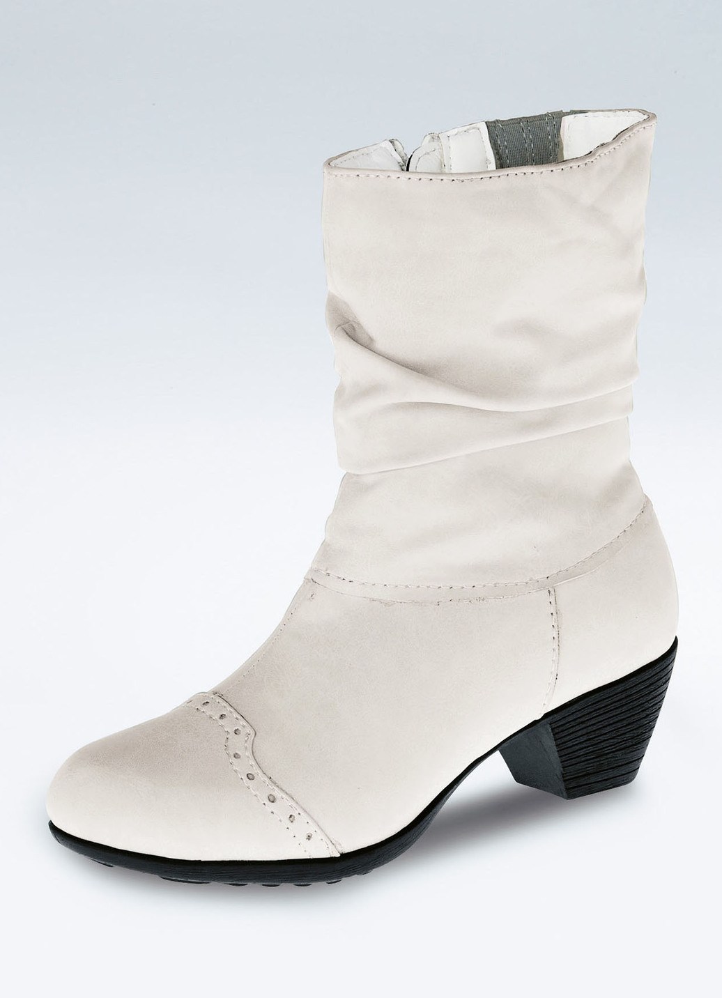 Andrea Conti, modische Damen-Stiefeletten, Winterschuhe, mit Reißverschluss, Wollweiss, Größe 36 von Andrea Conti