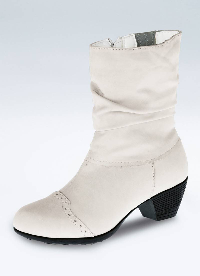 Andrea Conti, modische Damen-Stiefeletten, Winterschuhe, mit Reißverschluss, Wollweiss, Größe 36 von Andrea Conti